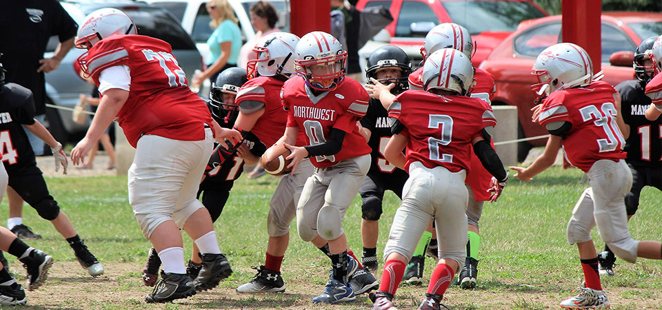 Youth football action photo