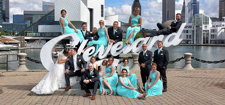 Wedding photo in downtown Cleveland